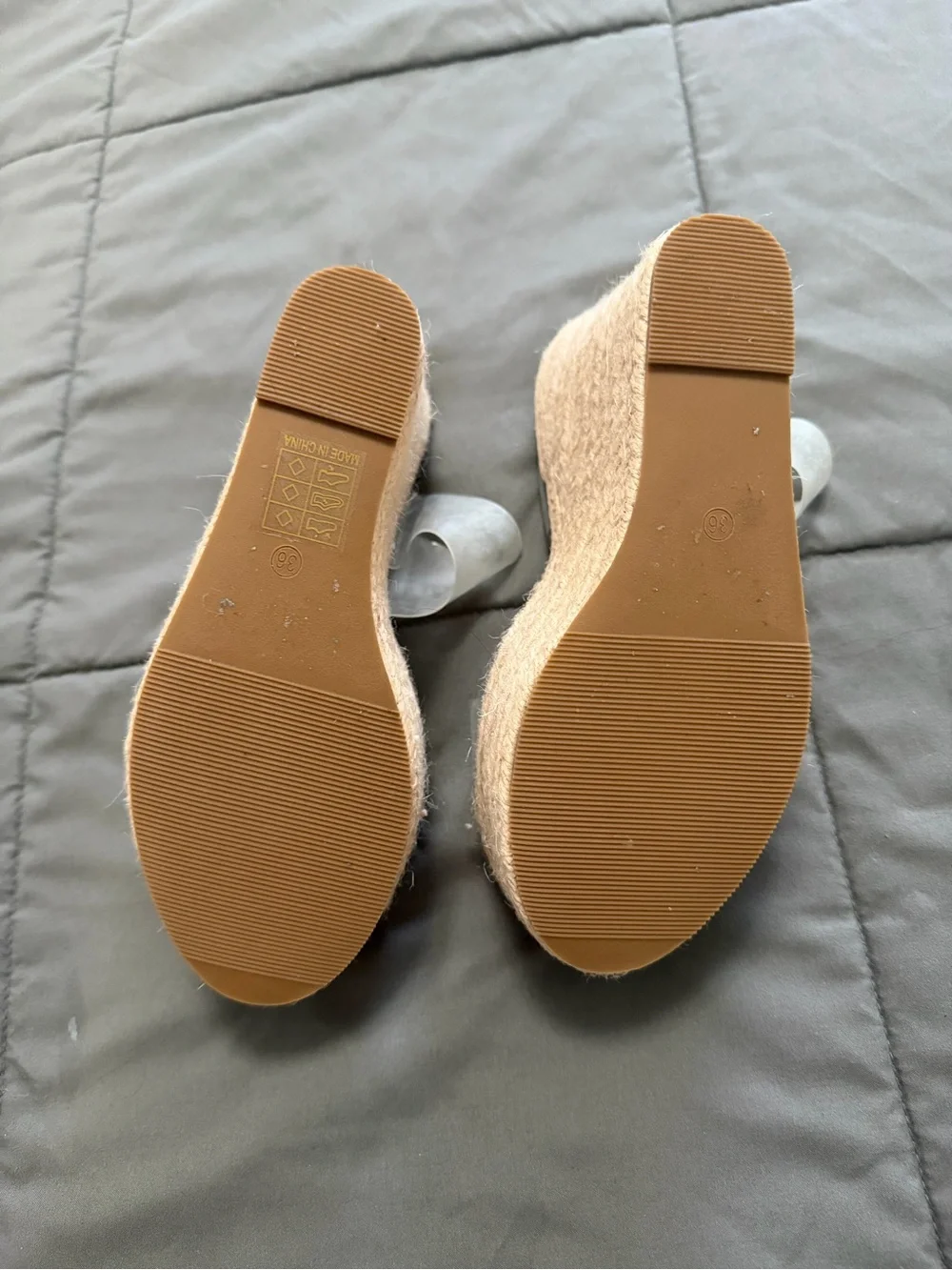 Clear Strap Beige Wedge Sandals – Women
